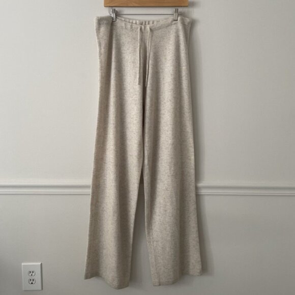 Frontgate 100% Mongolian Cashmere Bomber Lounge Set Size L/XL Ivory Quiet Luxury - Picture 9 of 16